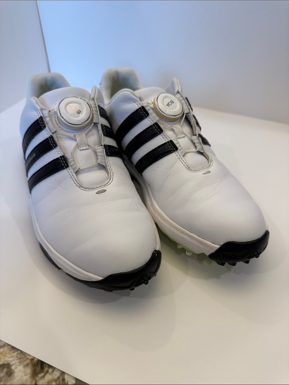 adidas White and Black Kids Sneakers with Dial Closure